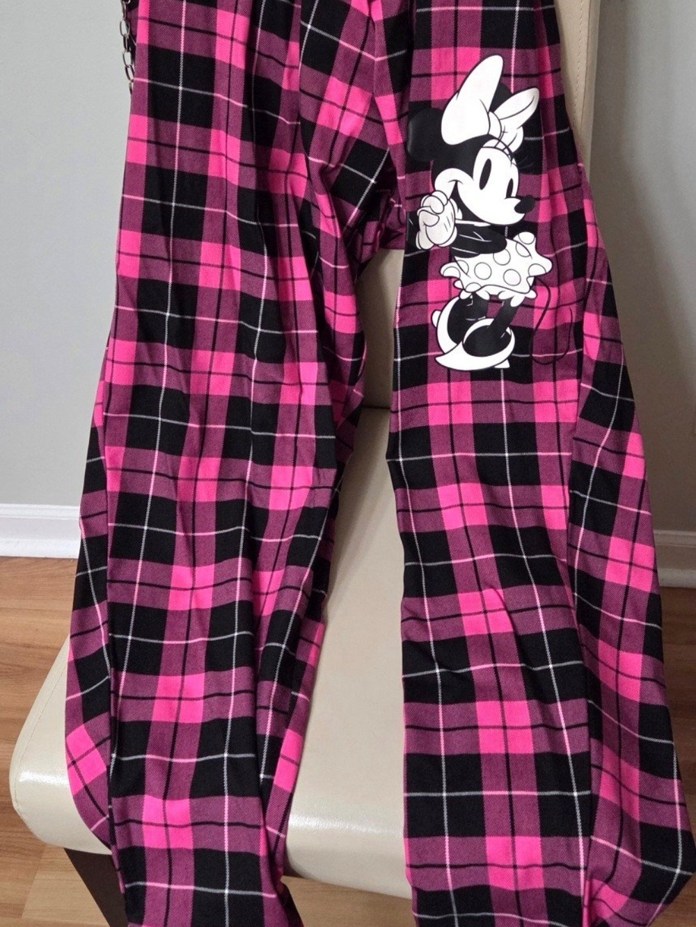 Disney Pink and Black Plaid Minnie Mouse Lounge Pants